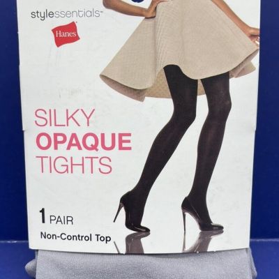 Tights Hanes Style Essentials Silky Opaque Size L XL Gray Non Control Top