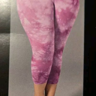 NWT TORRID Premium Capri Length Leggings Sz 1X Pink Tie Dye
