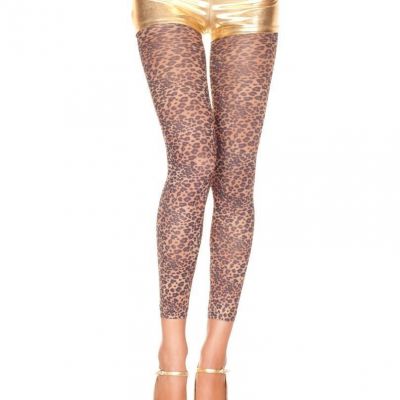 sexy MUSIC LEGS opaque LEOPARD CAT leggins FOOTLESS stockings PANTYHOSE tights