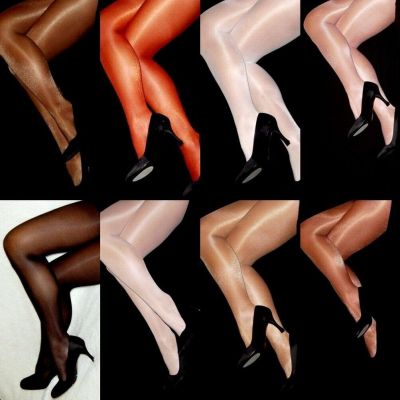 D L Lt Suntan Peavey Gloss Shiny Shimmer Tights Hooters Uniform sexy holiday leg