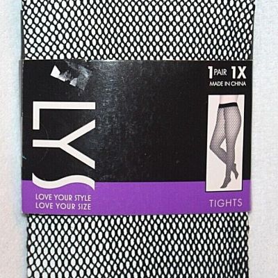 LYS Love Your Style Black Mesh Tights - Plus Size 1X or 3X