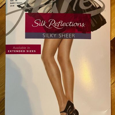 Hanes Silk Reflections Pantyhose Control Top Sheer Toe Style 717 Size AB
