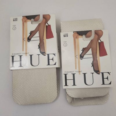 Hue White Fishnet Tights,  NEW, Size 2, 2 PAIRS