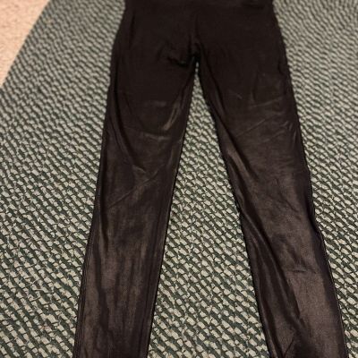 Spanx All Over Black faux Leather Leggings Womens XL Style 2437
