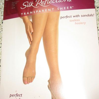 HANES SILK REFLECTIONS TOELESS FOR SANDALS - CONTROL TOP PANTYHOSE - AB - LIGHT