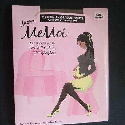 NIP Mom MeMoi Maternity Opaque Tights Under Belly Support Size M/L Color Bambi