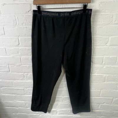 Patagonia Women's Pull-On Workout Cropped Yoga Legging Solid Black Size XL