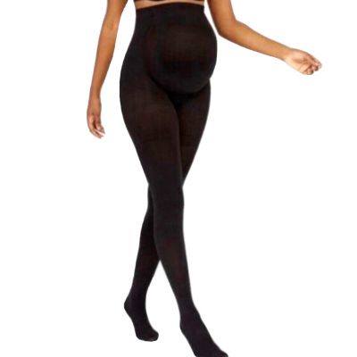 Assets by Spanx Womens Maternity Tights Opaque Black High Waist Size 2 Black