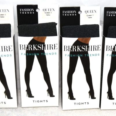 4 New Footed Gray Black Tights Pantyhose Lot Queen 1 Q Size 5'0