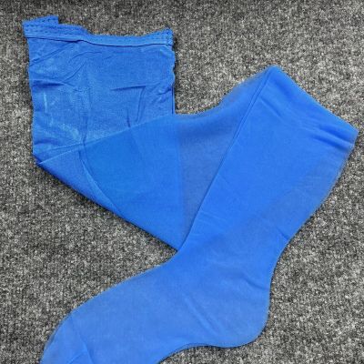 Vintage Christian Dior Pantyhose Size 2 Blue Tights Ultra Sheer Control Top