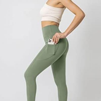 Womens High Waisted Leggings Tummy Control Workout Yoga Pants with Pockets Small