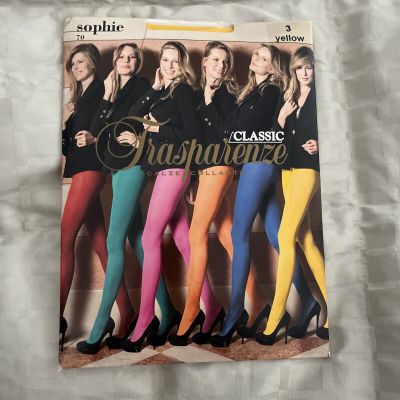 Trasparenze Sophie Opaque Tights Color Yellow Size 3 Large 70 Den