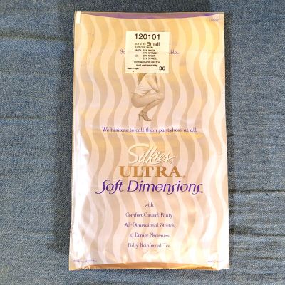 Silkies 36 Ultra Soft Dimensions SMALL Nude Pantyhose NEW in package 120101