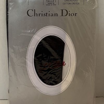 Christian Dior L’Allure Pantyhose Navy Blue Size 1 Sheer Leg Cotton Crotch New