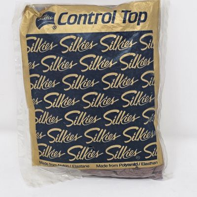 Vintage Silkies Control Top Pantyhose Queen Beige Size X Large Honey Sealed USA