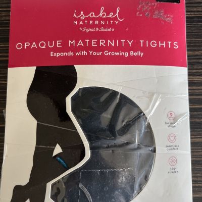 Isabel Maternity Opaque Tights Panty Hose S/M Black- Pack Of Two
