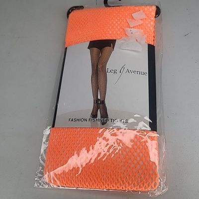 Leg Avenue Neon Orange Fishnet Tights OSFM Costume