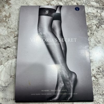 Victoria's Secret VERY SEXY Crystal Stockings Thigh Highs Noir Navy VS Small