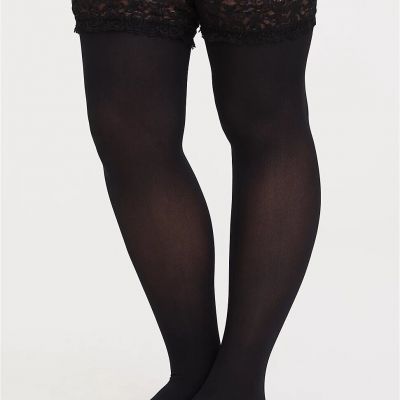 TORRID PLUS SIZE OPAQUE LACE TOP THIGH HIGH STOCKINGS  1X/2X  3X/4X 5X/6X NO BOW