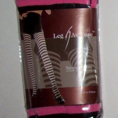 Stripe Tights Pink Black LEG AVENUE OSFM Costume Halloween Stockings