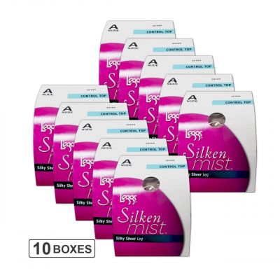 L'eggs Silken Mist Nude Control Top Pantyhose, Size Small (10 Boxes)