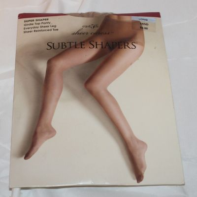 JCPenney Subtle Shapers Pantyhose Sand Long Sheer Caress Total Support Shaper