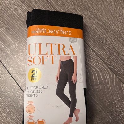 Warners Ultra soft Fleece Lined Footless Tights , size S/M