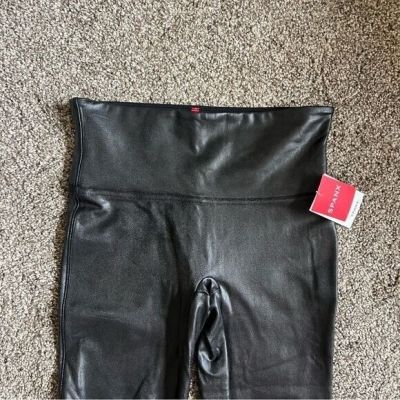 Spanx Faux Leather Black Leggings NWT Medium