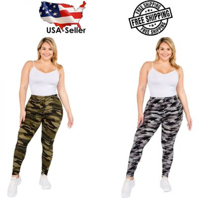 Women's Army Style Print Leggings (Plus Size)