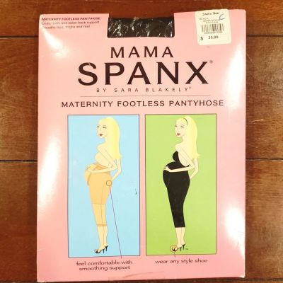 Mama Spanx Size C Black  ~ Knee to Ankle Length ~ Maternity Footless Pantyhose