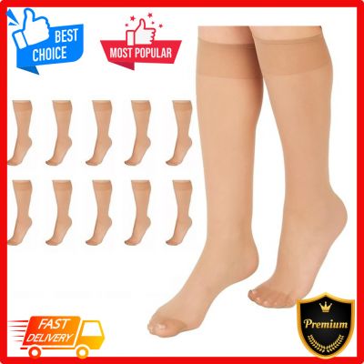 L'eggs Everyday Women's Nylon Knee Highs Reinforced Toe  Nude 1  10-pack********