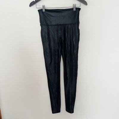 Spanx Black Faux Leather Leggings High Rise Size Medium Nordstrom Style #2437