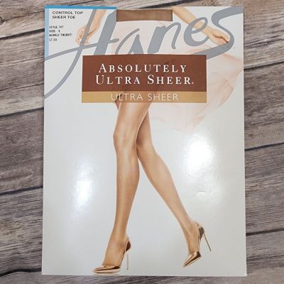 2 NWT Hanes Absolutely Ultra Sheer 707 barely there sz E control top pantyhose