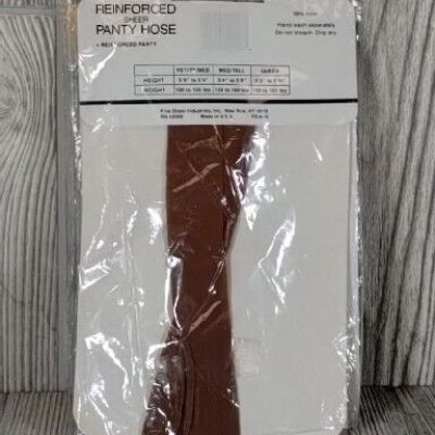 Reinforced Sheer Pantyhose Medium Tall Brown 100perc Nylon