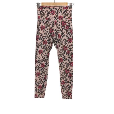Wildfox Women's M Coral Pink Mixed Print Leopard Floral Leggings Yoga Workout