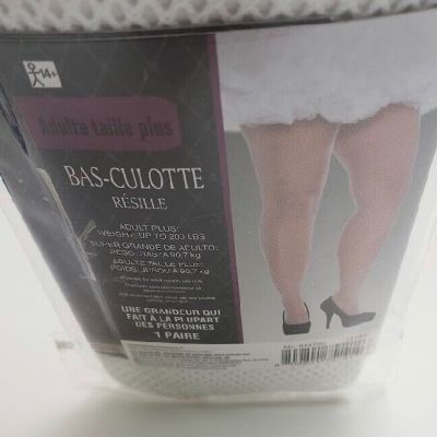 Adult Plus Fishnet Stockings White One Size Fits Most No. 844750