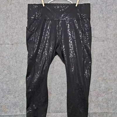 NWT Fabletics Pureluxe Oasis High Waisted 7/8 Pocket Leggings Black Plus Size 3X