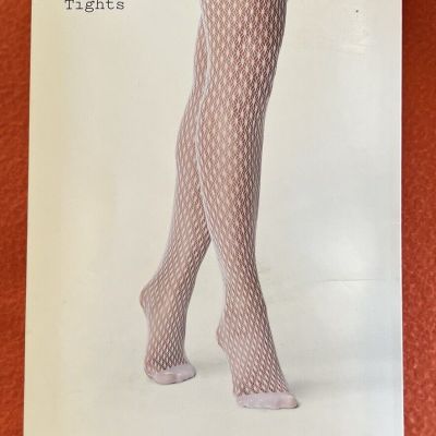 A New Day Women's White Diamond Net Tights Full Toe Hose Sz: L/XL 170-230 lbs.