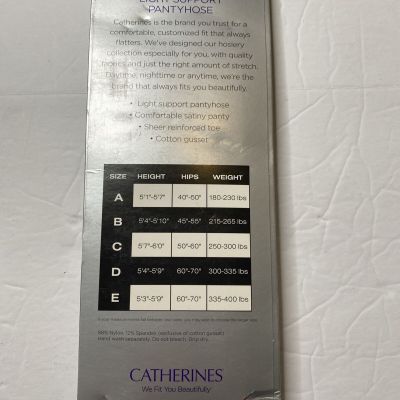 Catherines Light Support Pantyhose Size A Taupe