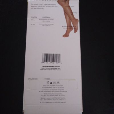 Hanes Solutions Sheer Support Buff Beige Knee Highs 2 Pairs S/M/L NEW