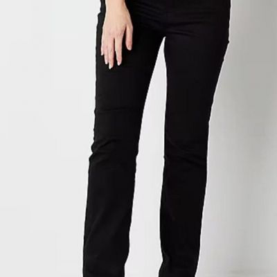 St. John's Bay Straight Leg Comfort Stretch Black Jean Style Pants 10 NWOT