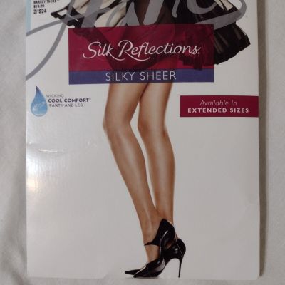 Hanes Pantyhose Silk Reflections Sheer Toe Control Top Cool Comfort Style Q00717
