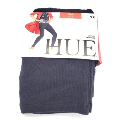 HUE Women's Cotton Stretch Solid EDV Plus Size 1X Leggings U14635