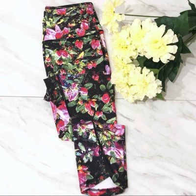 Workout Yoga Leggings Cropped Printed Floral XS S