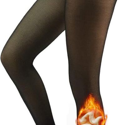 X-CHENG Fleece Lined Tights Sheer Women - Fake Translucent Warm Pantyhose Leggin