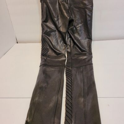 Spanx Faux Leather Moto Style Leggings  High waist.  Black Sz S/P