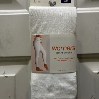 New!Warners Blissful Benefits White Seamless Legging.Size XS.Great For Layering