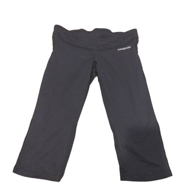 Patagonia Capre Black Leggings Cropped Size 8 Running Workout Lightweight