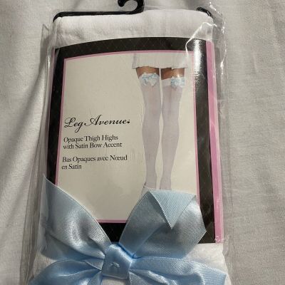 Thigh High Stockings with Satin Bows Adult Womens Leg Avenue 6255