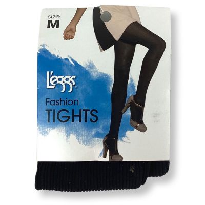 Lot Of 3 L'eggs Fashion Tights Control Top Black Size M Smooth & Comfortable